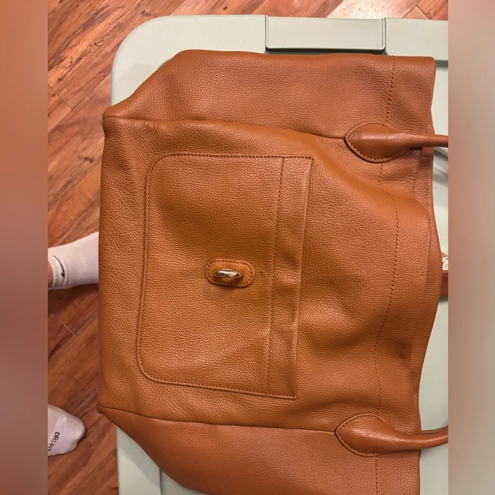 Dooney and Bourke Brown Leather Tote with Red Interior - Picture 5 of 7